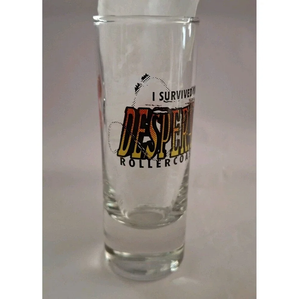 Rare Vtg Desperado Rollercoaster, Souvenir Shot Glass, Buffalo Bill's Primm NV